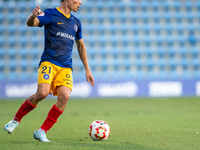 Josep Cerda of FC Andorra is in action during the Primera RFEF 2024-2025 match between FC Andorra and FC Barcelona Atletic at Estadi Naciona...