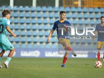 Alvaro Pena of FC Andorra is in action during the Primera RFEF 2024-2025 match between FC Andorra and FC Barcelona Atletic at Estadi Naciona...