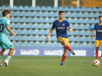 Alvaro Pena of FC Andorra is in action during the Primera RFEF 2024-2025 match between FC Andorra and FC Barcelona Atletic at Estadi Naciona...