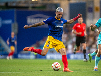 Manu Nieto of FC Andorra is in action during the Primera RFEF 2024-2025 match between FC Andorra and FC Barcelona Atletic at Estadi Nacional...