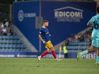 Sergio Molina of FC Andorra is in action during the Primera RFEF 2024-2025 match between FC Andorra and FC Barcelona Atletic at Estadi Nacio...