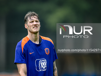 Netherlands player Wout Weghorst participates in the training and press conference for the Netherlands Nations League season 2024-2025 at th...