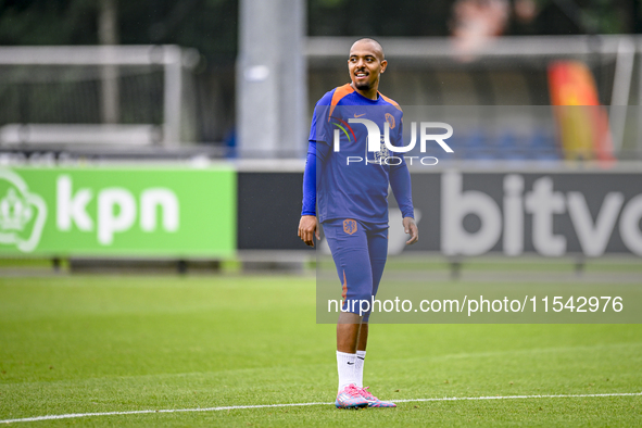 Netherlands player Donyell Malen participates in the training and press conference for the Netherlands Nations League season 2024-2025 at th...