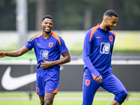 Netherlands player Denzel Dumfries participates in the training and press conference for the Netherlands Nations League season 2024-2025 at...