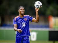 Netherlands player Denzel Dumfries participates in the training and press conference for the Netherlands Nations League season 2024-2025 at...