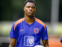 Netherlands player Denzel Dumfries participates in the training and press conference for the Netherlands Nations League season 2024-2025 at...