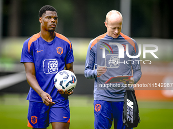 Netherlands player Denzel Dumfries participates in the training and press conference for the Netherlands Nations League season 2024-2025 at...