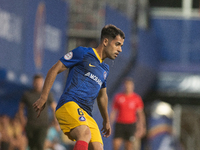 Alberto Solis of FC Andorra is in action during the Primera RFEF 2024-2025 match between FC Andorra and FC Barcelona Atletic at Estadi Nacio...