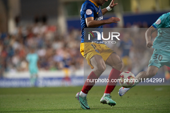 Clemente of FC Andorra is in action during the Primera RFEF 2024-2025 match between FC Andorra and FC Barcelona Atletic at Estadi Nacional d...