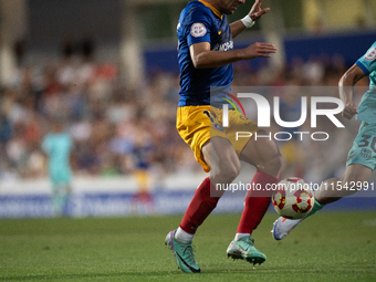 Clemente of FC Andorra is in action during the Primera RFEF 2024-2025 match between FC Andorra and FC Barcelona Atletic at Estadi Nacional d...