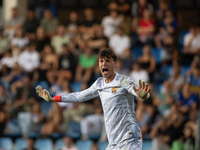 Diego Kochen of FC Futbol Club Barcelona Atletic is in action during the Primera RFEF 2024-2025 match between FC Andorra and FC Barcelona At...