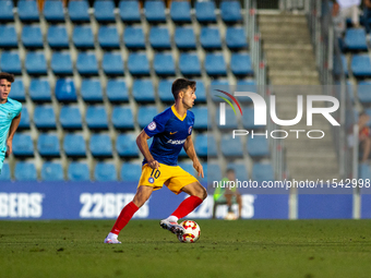 Alvaro Martin of FC Andorra is in action during the Primera RFEF 2024-2025 match between FC Andorra and FC Barcelona Atletic at Estadi Nacio...