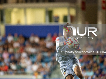 Diego Kochen of FC Futbol Club Barcelona Atletic is in action during the Primera RFEF 2024-2025 match between FC Andorra and FC Barcelona At...