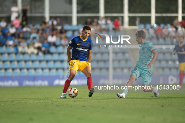 Clemente of FC Andorra is in action during the Primera RFEF 2024-2025 match between FC Andorra and FC Barcelona Atletic at Estadi Nacional d...