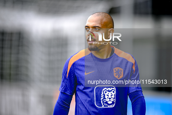 Netherlands player Donyell Malen participates in the training and press conference for the Netherlands Nations League season 2024-2025 at th...