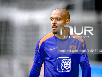 Netherlands player Donyell Malen participates in the training and press conference for the Netherlands Nations League season 2024-2025 at th...