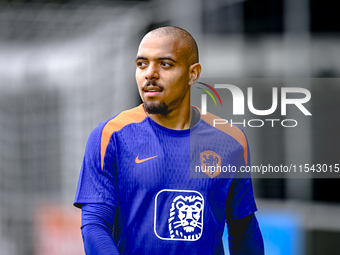 Netherlands player Donyell Malen participates in the training and press conference for the Netherlands Nations League season 2024-2025 at th...