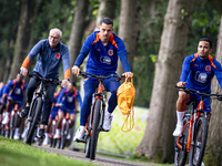 Netherlands goalkeeper Nick Olij and Netherlands player Justin Kluivert during the training and press conference for the Netherlands Nations...