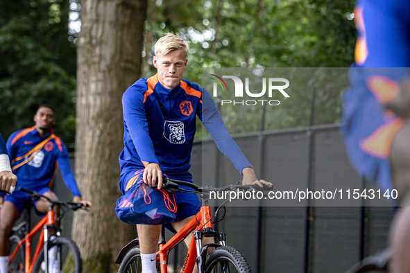 Netherlands player Jan Paul van Hecke participates in the training and press conference for the Netherlands Nations League season 2024-2025...