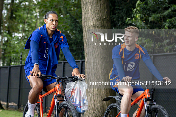 Netherlands player Virgil van Dijk and Netherlands player Jerdy Schouten during the training and press conference for the Netherlands Nation...