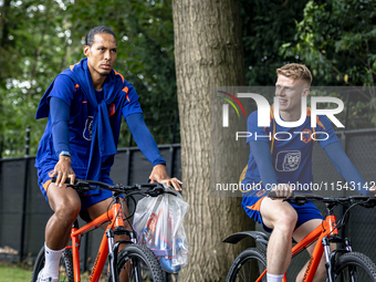 Netherlands player Virgil van Dijk and Netherlands player Jerdy Schouten during the training and press conference for the Netherlands Nation...