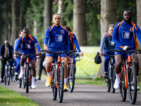 Netherlands player Xavi Simons and Netherlands player Lutsharel Geertruida during the training and press conference for the Netherlands Nati...