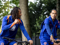 Netherlands player Nathan Ake and Netherlands player Virgil van Dijk during the training and press conference for the Netherlands Nations Le...