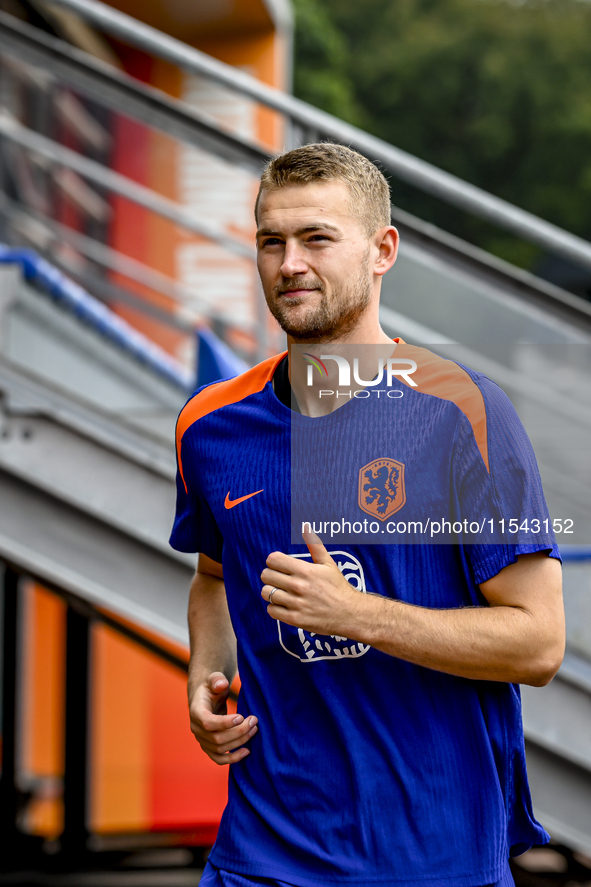 Netherlands player Matthijs de Ligt during the training and press conference for the Netherlands Nations League season 2024-2025 at the KNVB...