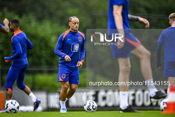 Netherlands player Xavi Simons participates in the training and press conference for the Netherlands Nations League season 2024-2025 at the...