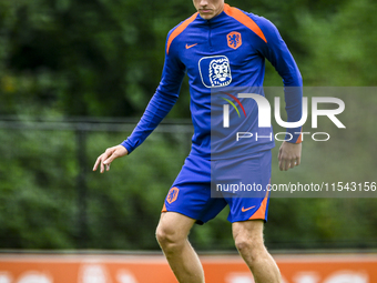 Netherlands player Jan Paul van Hecke participates in the training and press conference for the Netherlands Nations League season 2024-2025...