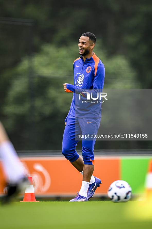 Netherlands player Cody Gakpo during the training and press conference for the Netherlands Nations League season 2024-2025 at the KNVB Campu...