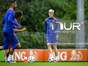 Netherlands player Jan Paul van Hecke participates in the training and press conference for the Netherlands Nations League season 2024-2025...