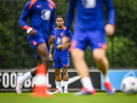 Netherlands player Justin Kluivert participates in the training and press conference for the Netherlands Nations League season 2024-2025 at...