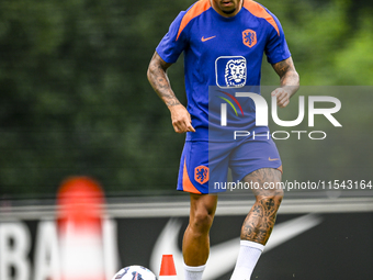 Netherlands player Justin Kluivert participates in the training and press conference for the Netherlands Nations League season 2024-2025 at...