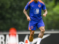 Netherlands player Justin Kluivert participates in the training and press conference for the Netherlands Nations League season 2024-2025 at...