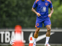 Netherlands player Justin Kluivert participates in the training and press conference for the Netherlands Nations League season 2024-2025 at...