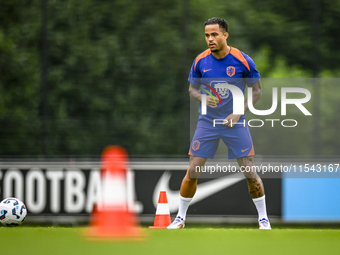 Netherlands player Justin Kluivert participates in the training and press conference for the Netherlands Nations League season 2024-2025 at...