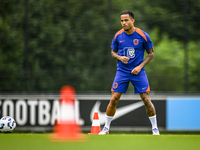 Netherlands player Justin Kluivert participates in the training and press conference for the Netherlands Nations League season 2024-2025 at...