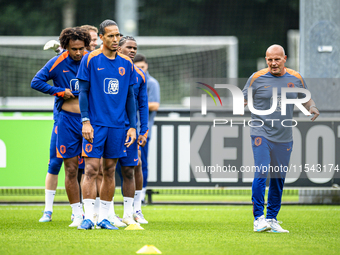 Netherlands player Virgil van Dijk participates in the training and press conference for the Netherlands Nations League season 2024-2025 at...