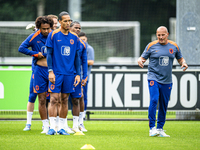 Netherlands player Virgil van Dijk participates in the training and press conference for the Netherlands Nations League season 2024-2025 at...