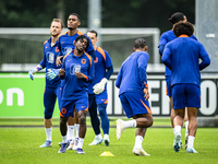 Netherlands player Jeremie Frimpong participates in the training and press conference for the Netherlands Nations League season 2024-2025 at...