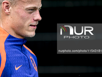 Netherlands player Jan Paul van Hecke participates in the training and press conference for the Netherlands Nations League season 2024-2025...