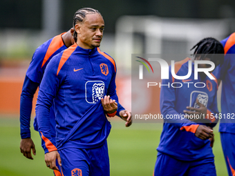 Netherlands player Xavi Simons participates in the training and press conference for the Netherlands Nations League season 2024-2025 at the...