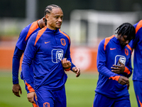 Netherlands player Xavi Simons participates in the training and press conference for the Netherlands Nations League season 2024-2025 at the...