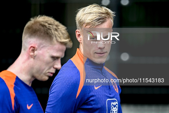 Netherlands player Jan Paul van Hecke participates in the training and press conference for the Netherlands Nations League season 2024-2025...