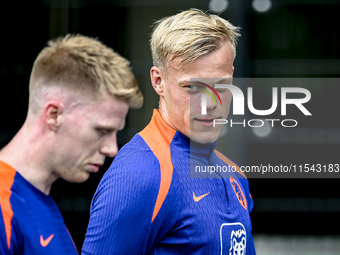 Netherlands player Jan Paul van Hecke participates in the training and press conference for the Netherlands Nations League season 2024-2025...