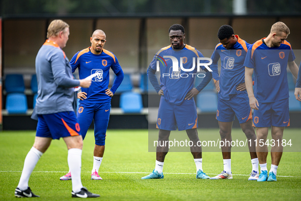 Netherlands player Donyell Malen and Netherlands player Brian Brobbey during the training and press conference for the Netherlands Nations L...