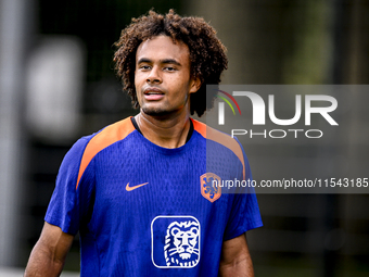 Netherlands player Joshua Zirkzee participates in the training and press conference for the Netherlands Nations League season 2024-2025 at t...