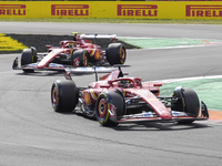 Charles Leclerc of Monaco drives the (16) Scuderia Ferrari SF-24 Ferrari during the race of the Formula 1 Pirelli Gran Premio d'Italia 2024...