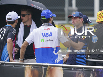 Max Verstappen participates in the driver parade during the race of the Formula 1 Pirelli Gran Premio d'Italia 2024 in Monza, Italy, on Sept...